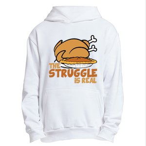 Funny Thanksgiving Day Struggle Is Real Pie Turkey Urban Pullover Hoodie