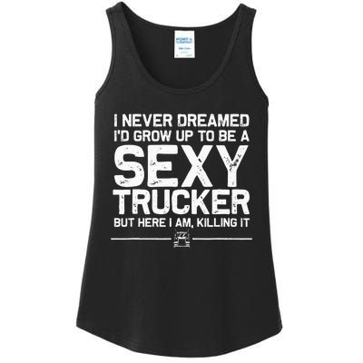 Funny Truck Driver Design For Trucker Women Trucking Lover Ladies Essential Tank