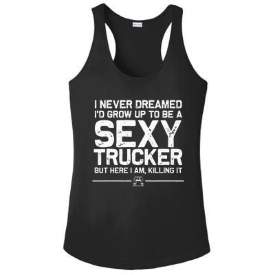 Funny Truck Driver Design For Trucker Women Trucking Lover Ladies PosiCharge Competitor Racerback Tank