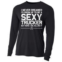 Funny Truck Driver Design For Trucker Women Trucking Lover Cooling Performance Long Sleeve Crew