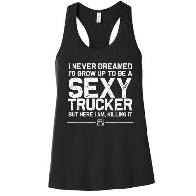 Funny Truck Driver Design For Trucker Women Trucking Lover Women's Racerback Tank