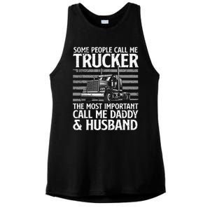 Funny Truck Driver Dad Trucker Trucking Lover Ladies PosiCharge Tri-Blend Wicking Tank