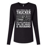 Funny Truck Driver Dad Trucker Trucking Lover Womens Cotton Relaxed Long Sleeve T-Shirt