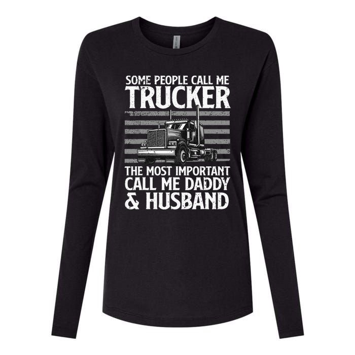 Funny Truck Driver Dad Trucker Trucking Lover Womens Cotton Relaxed Long Sleeve T-Shirt