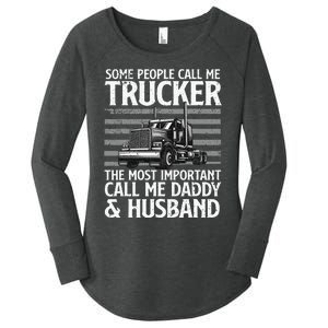 Funny Truck Driver Dad Trucker Trucking Lover Women's Perfect Tri Tunic Long Sleeve Shirt