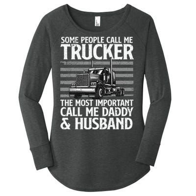 Funny Truck Driver Dad Trucker Trucking Lover Women's Perfect Tri Tunic Long Sleeve Shirt