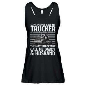 Funny Truck Driver Dad Trucker Trucking Lover Ladies Essential Flowy Tank