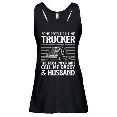 Funny Truck Driver Dad Trucker Trucking Lover Ladies Essential Flowy Tank