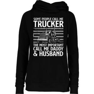 Funny Truck Driver Dad Trucker Trucking Lover Womens Funnel Neck Pullover Hood