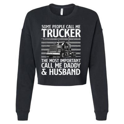 Funny Truck Driver Dad Trucker Trucking Lover Cropped Pullover Crew