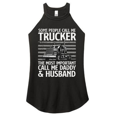 Funny Truck Driver Dad Trucker Trucking Lover Women's Perfect Tri Rocker Tank