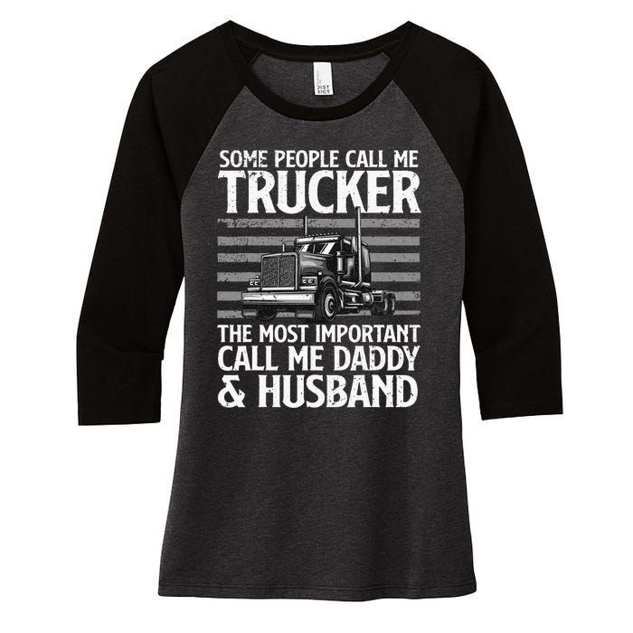 Funny Truck Driver Dad Trucker Trucking Lover Women's Tri-Blend 3/4-Sleeve Raglan Shirt