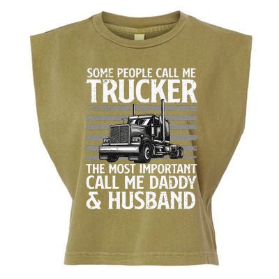 Funny Truck Driver Dad Trucker Trucking Lover Garment-Dyed Women's Muscle Tee