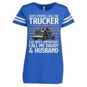 Funny Truck Driver Dad Trucker Trucking Lover Enza Ladies Jersey Football T-Shirt