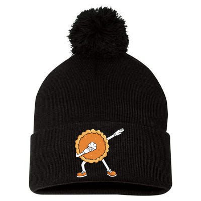 Funny Thanksgiving Dabbing Pumpkin Pie Pom Pom 12in Knit Beanie