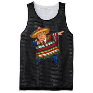 Funny Trump Dabbing Mexican Poncho Cinco De Mayo Mesh Reversible Basketball Jersey Tank