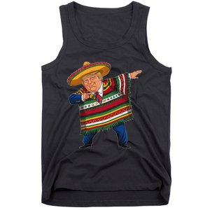 Funny Trump Dabbing Mexican Poncho Cinco De Mayo Tank Top