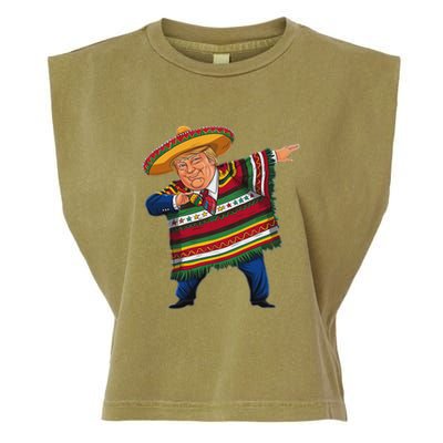 Funny Trump Dabbing Mexican Poncho Cinco De Mayo Garment-Dyed Women's Muscle Tee