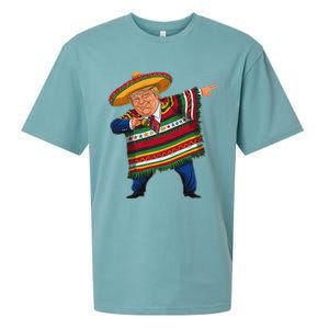 Funny Trump Dabbing Mexican Poncho Cinco De Mayo Sueded Cloud Jersey T-Shirt