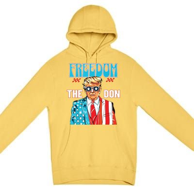 Freedom The Don 4th Of July Patriotic American Flag Trump Premium Pullover Hoodie