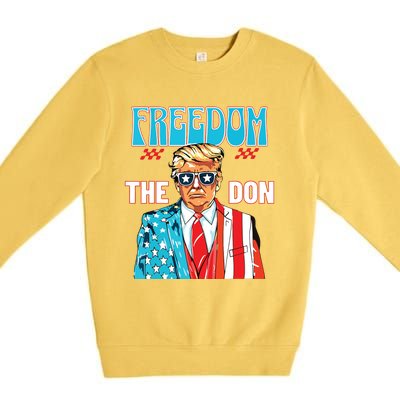 Freedom The Don 4th Of July Patriotic American Flag Trump Premium Crewneck Sweatshirt