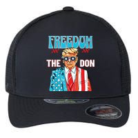 Freedom The Don 4th Of July Patriotic American Flag Trump Flexfit Unipanel Trucker Cap