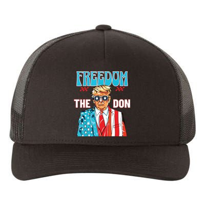 Freedom The Don 4th Of July Patriotic American Flag Trump Yupoong Adult 5-Panel Trucker Hat