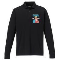 Freedom The Don 4th Of July Patriotic American Flag Trump Performance Long Sleeve Polo