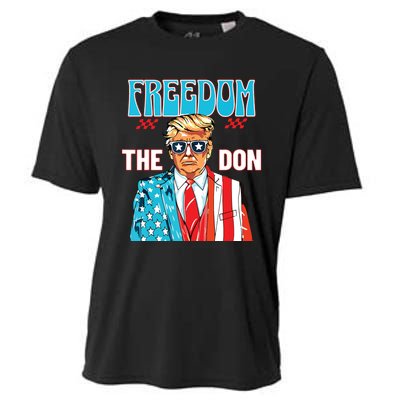 Freedom The Don 4th Of July Patriotic American Flag Trump Cooling Performance Crew T-Shirt