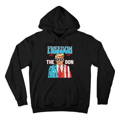 Freedom The Don 4th Of July Patriotic American Flag Trump Hoodie