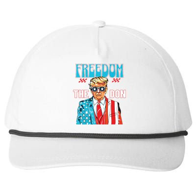 Freedom The Don 4th Of July Patriotic American Flag Trump Snapback Five-Panel Rope Hat