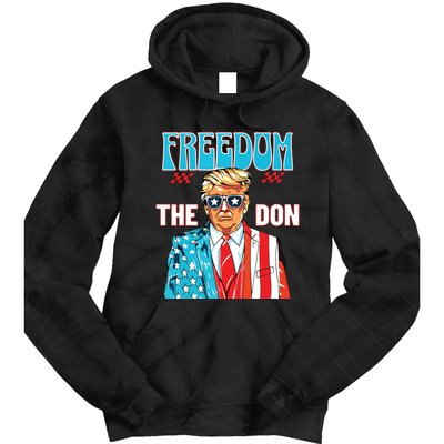 Freedom The Don 4th Of July Patriotic American Flag Trump Tie Dye Hoodie