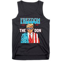 Freedom The Don 4th Of July Patriotic American Flag Trump Tank Top