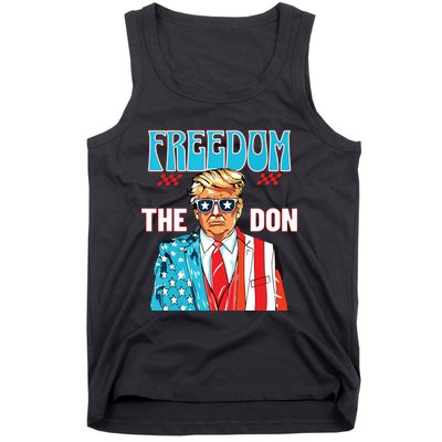 Freedom The Don 4th Of July Patriotic American Flag Trump Tank Top