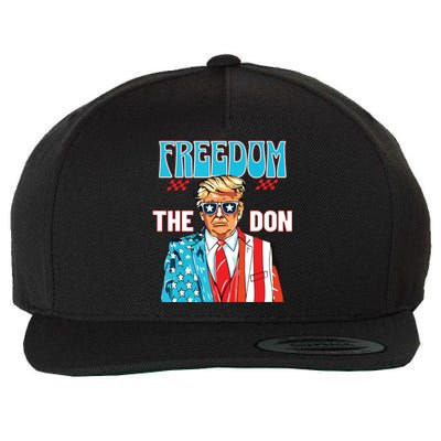 Freedom The Don 4th Of July Patriotic American Flag Trump Wool Snapback Cap