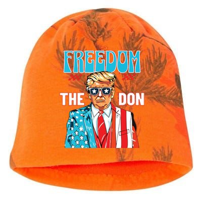 Freedom The Don 4th Of July Patriotic American Flag Trump Kati - Camo Knit Beanie