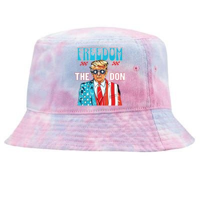 Freedom The Don 4th Of July Patriotic American Flag Trump Tie-Dyed Bucket Hat