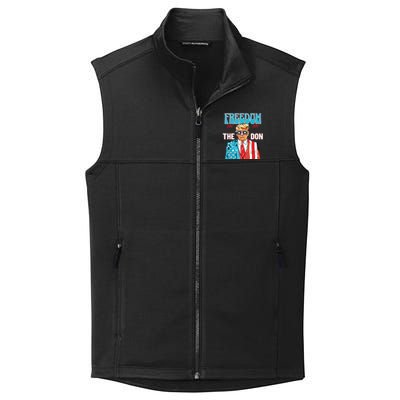 Freedom The Don 4th Of July Patriotic American Flag Trump Collective Smooth Fleece Vest