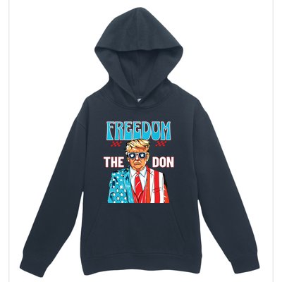 Freedom The Don 4th Of July Patriotic American Flag Trump Urban Pullover Hoodie