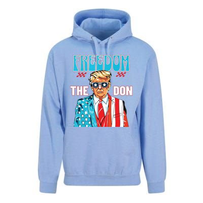 Freedom The Don 4th Of July Patriotic American Flag Trump Unisex Surf Hoodie