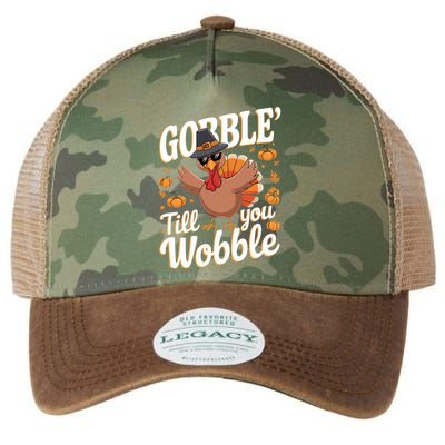 Funny Turkey Day Thanksgiving Gobble Till You Wobble Gift Legacy Tie Dye Trucker Hat