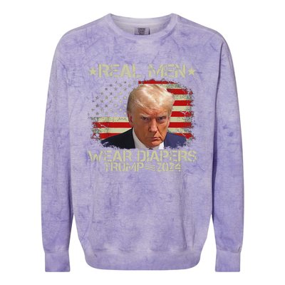 Funny Trump Diapers 2024 Hilarious Political Humor Colorblast Crewneck Sweatshirt