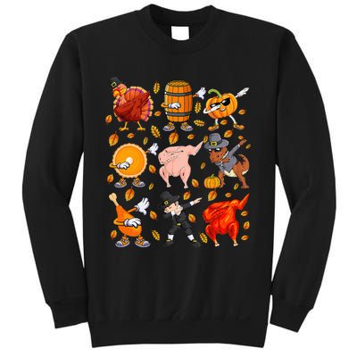 Funny Thanksgiving Dabbing Turkey Rex Pilgrim Dance Sweatshirt