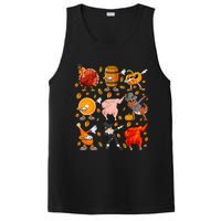 Funny Thanksgiving Dabbing Turkey Rex Pilgrim Dance PosiCharge Competitor Tank