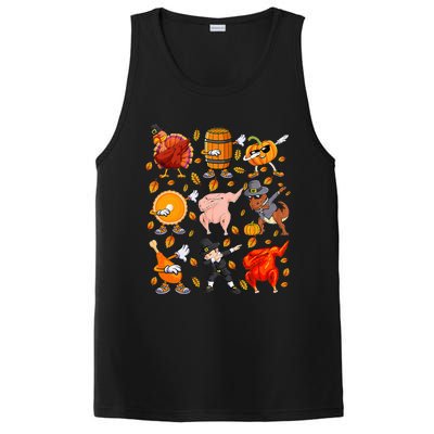 Funny Thanksgiving Dabbing Turkey Rex Pilgrim Dance PosiCharge Competitor Tank