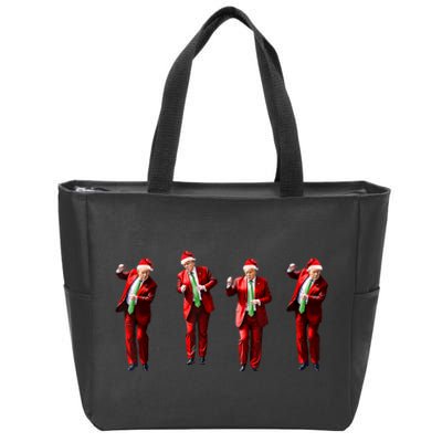 Funny Trump Dance Santa Claus Christmas Xmas Pajamas Holiday Zip Tote Bag