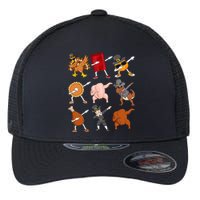 Funny Thanksgiving Dabbing Turkey Rex Pilgrim Dance Flexfit Unipanel Trucker Cap