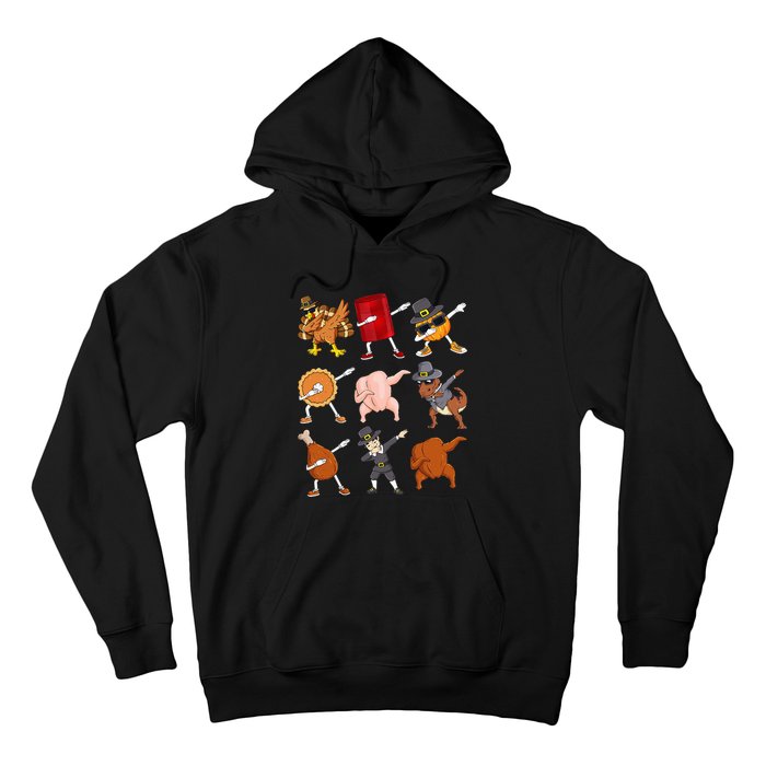 Funny Thanksgiving Dabbing Turkey Rex Pilgrim Dance Hoodie