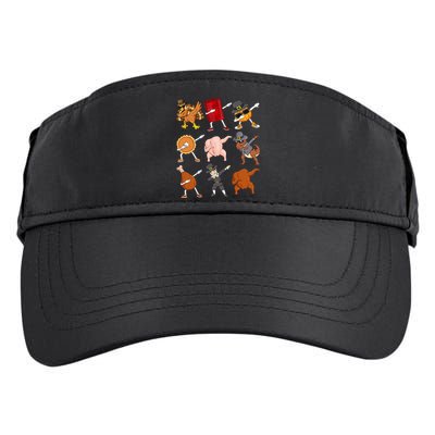 Funny Thanksgiving Dabbing Turkey Rex Pilgrim Dance Adult Drive Performance Visor