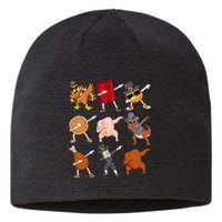 Funny Thanksgiving Dabbing Turkey Rex Pilgrim Dance Sustainable Beanie